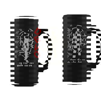 Tasse Devo Logo et Slogan Futuriste, Tee Musical Noir - Cadeauxyz