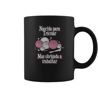 Tasse Née pour Tricoter avec Pelotes de Laine, Pour Passionnés de Tricot - Cadeauxyz