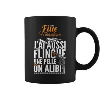 Tasse Père Protecteur, J'ai Une Fille Magnifique Flingue Pelle Alibi - Cadeauxyz