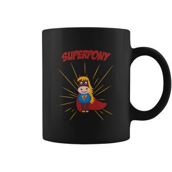 Tasse Superponey, Héros Cape Cartoon en Noir - Cadeauxyz