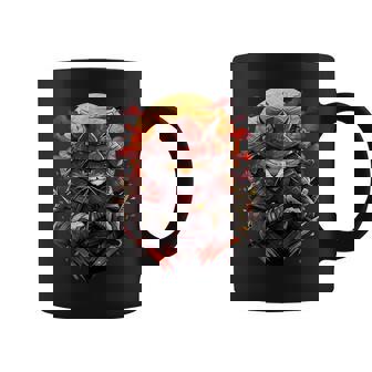Tatuaje Samurái De Gato Japonés Retro Ninja Kawaii Taza de café - Regaloses