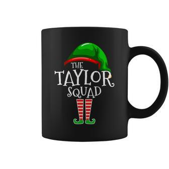 Taylor- Family Name Squad Matching Group Elf Christmas Coffee Mug - Seseable