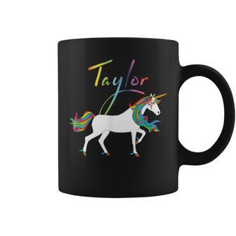 Taylor Personalized First Name Unicorn Coffee Mug - Monsterry