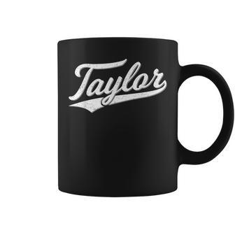 Taylor Varsity Script Sports Athletic Jersey Name Style Coffee Mug - Thegiftio UK