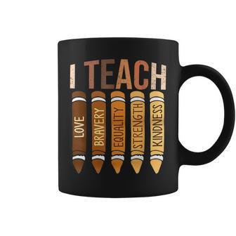 I Teach Black History Month African Teacher Melanin Crayons Coffee Mug - Monsterry AU