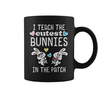 I Teach Cutest Bunnies Patch Easter Teacher Spring Women Coffee Mug | Seseable CA