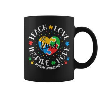 Teach Love Inspire Autism Awareness Teacher Coffee Mug | Mazezy