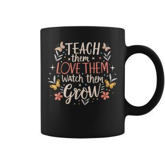 Teach Them Love Them Watch Them Grow Teacher Vintage Coffee Mug - Thegiftio UK