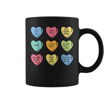 Teacher Conversation Hearts Valentines Day Men Coffee Mug | Mazezy