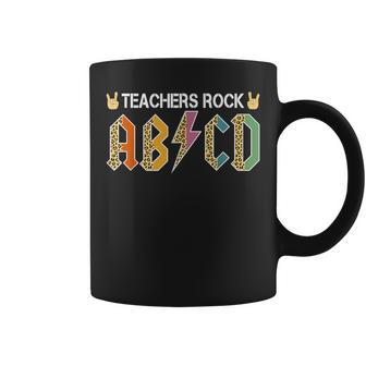 Teacher Rock Abcd Leopard Back To School Teacher Coffee Mug - Thegiftio UK