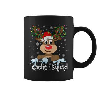 Teacher Squad Reindeer Christmas Pajamas Teacher Xmas Lights Coffee Mug - Thegiftio UK