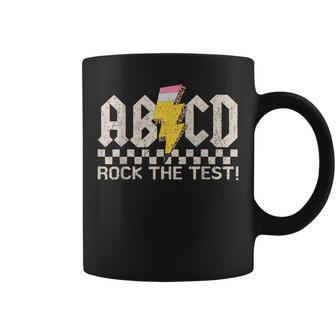 Teacher Testing Retro Abcd Rock The Test Day School Coffee Mug - Monsterry DE