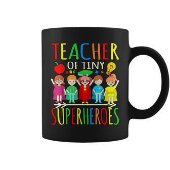 Teacher Of Tiny Superheroes First Day Back To School Graphic Coffee Mug - Thegiftio UK