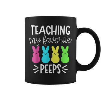 Teaching My Favorite Peeps Bunny Egg Teacher Easter Day Coffee Mug | Crazezy AU
