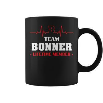 Team Bonner Lifetime Member Family Youth Kid Hearbeat Coffee Mug - Seseable