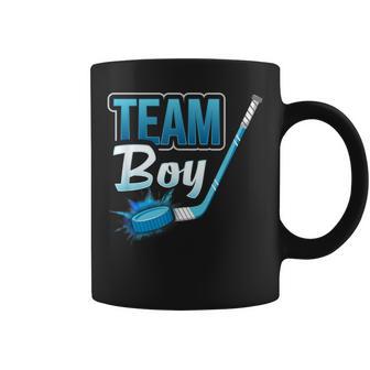 Team Boy Gender Reveal Hockey Baby Shower Party Idea Coffee Mug - Monsterry