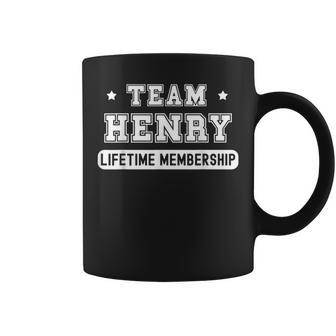 Team Henry Lifetime Membership Family Last Name Coffee Mug - Seseable