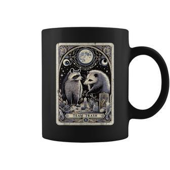 Team Trash Tarot Card Opossum Witchcraft Goth Possum Racoon Coffee Mug - Seseable