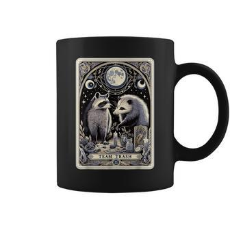 Team Trash Tarot Card Raccoon Opossum Witchcraft Goth Possum Coffee Mug - Seseable