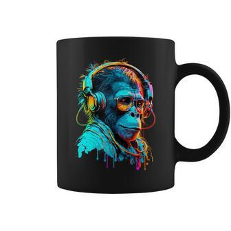 Techno-Disco Rave Monkey Dj Monkey Headphones For Festivals Coffee Mug - Thegiftio UK