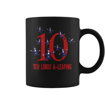 Ten Lords A-Leaping Song 12 Days Christmas Coffee Mug - Monsterry