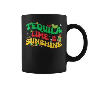 Tequila Lime Sunshine Retro Groovy Cinco De Mayo Drinking Coffee Mug - Monsterry