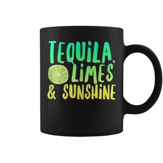 Tequila Limes Sunshine Vacation Saying Beach Quote Party Coffee Mug - Monsterry CA