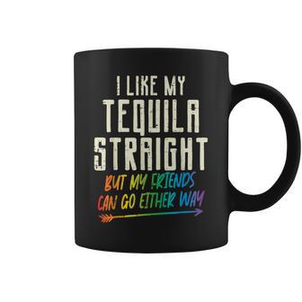 Tequila Straight Friends Either Way Gay Pride Ally Lgbtq Coffee Mug - Monsterry AU