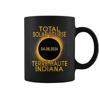 Terre Haute Indiana Total Solar Eclipse 2024 Coffee Mug - Monsterry