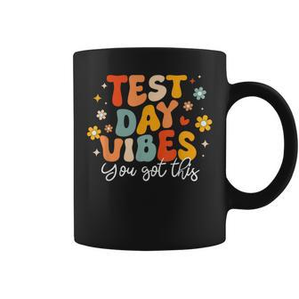 Test Day Vibes Groovy Testing Day Teacher Student Exam Coffee Mug | Mazezy