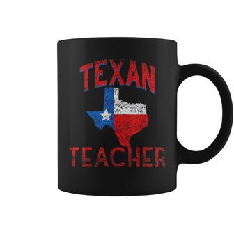 Texan Teacher Flag Proud Texas Vintage Coffee Mug - Monsterry AU