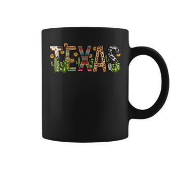Texas Cactus Sunflower Retro Texas State Leopard Texas Coffee Mug - Thegiftio UK