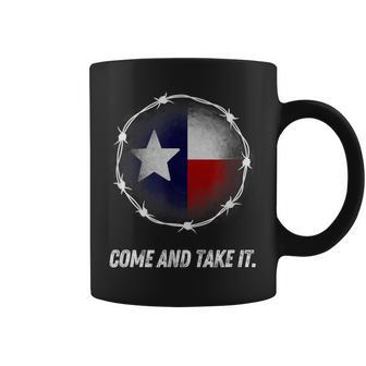 Come And Take It Texas Flag Barbed Wire Patriotic Usa Coffee Mug | Mazezy UK