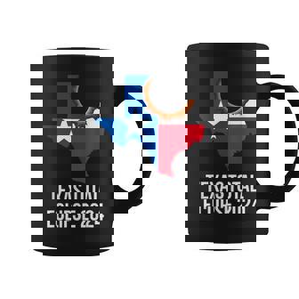 Texas Flag Solar Eclipse 2024 Tx State Outline Eclipse Coffee Mug | Mazezy