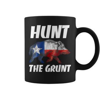 Texas Hunt The Grunt Hog Vintage Wild Boar Hunting Dad Coffee Mug - Monsterry