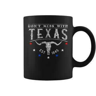 Texas Longhorn Skull Don't Mess With Us Coffee Mug - Thegiftio UK