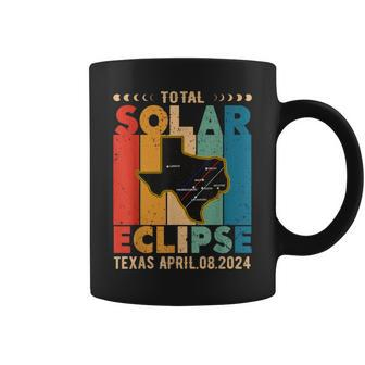 Texas Solar Eclipse Path 2024 Vintage Solar Eclipse In Texas Coffee Mug | Mazezy