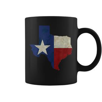 Texas State Map Flag Distressed Coffee Mug - Monsterry DE