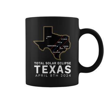 Texas Total Solar Eclipse 2024 Path Of Totality Texas Map Coffee Mug - Monsterry UK