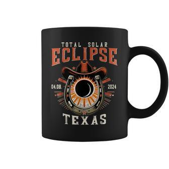 Texas Total Solar Eclipse April 8 2024 Totality Cowboy Coffee Mug - Monsterry