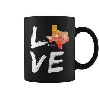 Texas Tx Map Souvenir Love Distressed State Coffee Mug - Monsterry DE