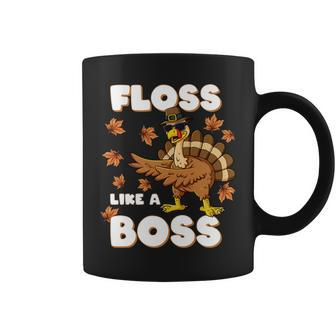Thanksgiving Floss Like A Boss Turkey Pilgrim Boys Girl Kids Coffee Mug | Crazezy CA