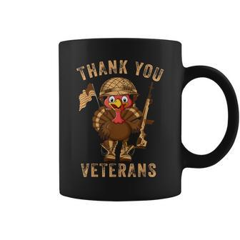 Thanksgiving Veteran Turkey Us Flag Thank You Veterans Coffee Mug - Monsterry