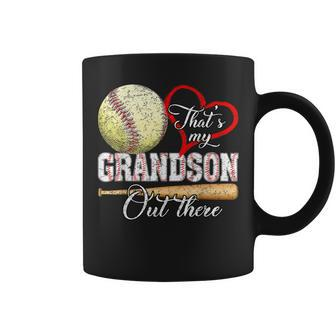 That's My Grandson Out There Baseball Grandma Mother's Day Coffee Mug - Seseable