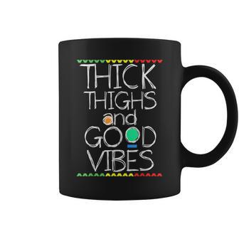 Thick Thighs And Good Vibes Cute Workout Coffee Mug - Monsterry AU