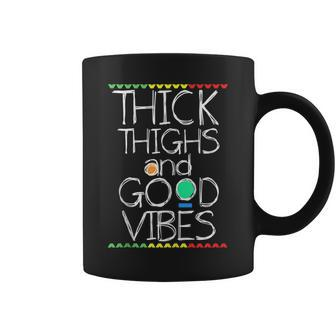 Thick Thighs And Good Vibes Cute Workout Coffee Mug - Monsterry CA