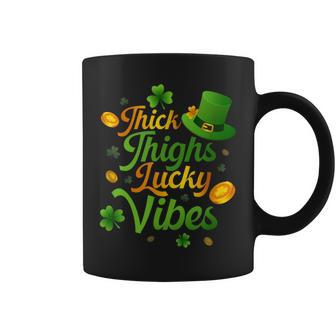 Thick Thighs Lucky Vibes St Patrick's Day Coffee Mug | Mazezy