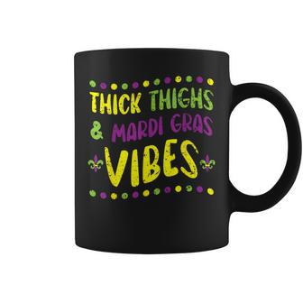Thick Thighs And Mardi Gras Vibes New Orleans Louisiana Coffee Mug - Monsterry AU