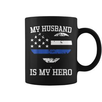 Thin Blue Line Heart Flag Police Officer Support Coffee Mug - Monsterry CA