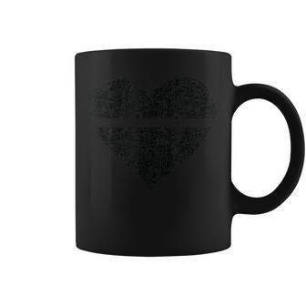 Thin Blue Line Police Heart Back The Blue Support Coffee Mug - Monsterry